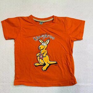 Classic Roo Australia Kangaroo Kids Orange TShirt Short Sleeve Size 6